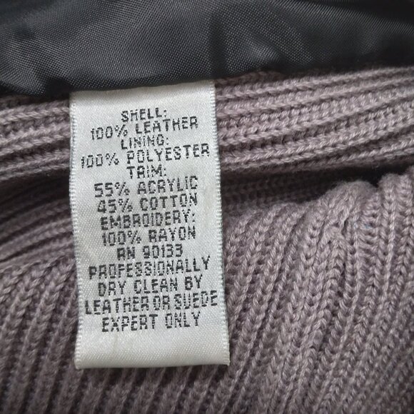 Bob Mackie | Embroidered Leather Suede Zip Front Jacket Taupe | Size L - Picture 7 of 7